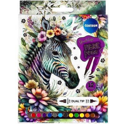 Opakowanie Flamastry dwustronne 12 kolorów