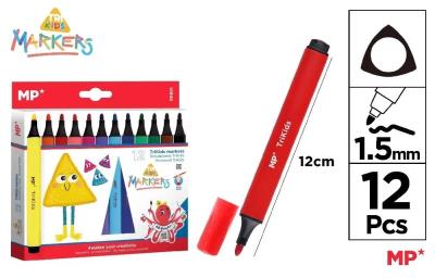 Opakowanie Flamastry szkolne trójkątne 12 kolorów