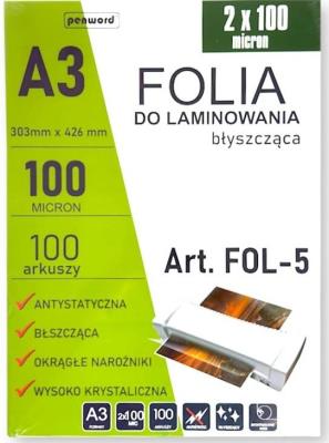 Opakowanie Folia do laminowania A3 100szt