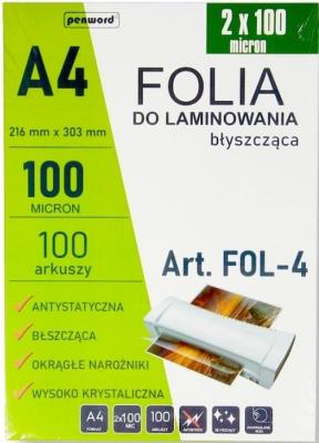 Opakowanie Folia do laminowania A4 100szt