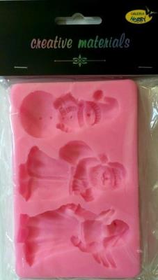 Opakowanie Forma silikonowa 13x8,5cm Bałwan, Mikołaj, Anioł