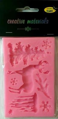 Opakowanie Forma silikonowa 7 x 1cm Świerk, Jeleń