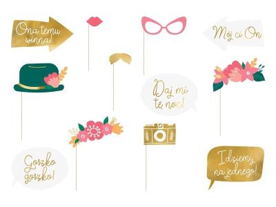 Opakowanie Gadżety do zdjęć na ślub mix 12szt