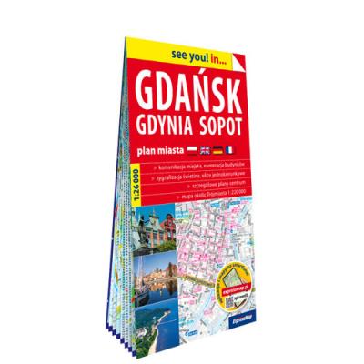 Okładka książki Gdańsk Gdynia Sopot papierowy plan miasta 1:26 000