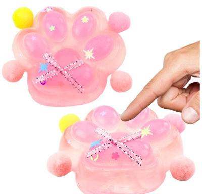 Opakowanie Gniotek kocia łapka antystresowa przeźroczysta