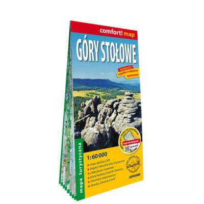 Góry Stołowe laminowana mapa turystyczna 1:60 000. Autor: Opracowanie zbiorowe. SmakLiter.pl Okładka książki Góry Stołowe laminowana mapa turystyczna 1:60 000