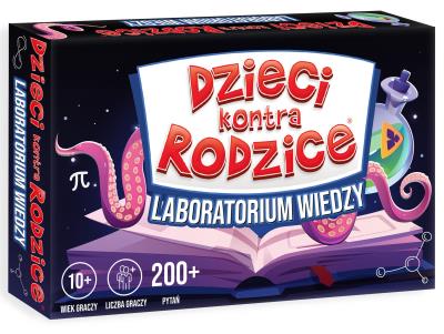 Gra Dzieci kontra Rodzice Laboratorium Wiedzy. Wydawca: Kangur. SmakLiter.pl Opakowanie Gra Dzieci kontra Rodzice Laboratorium Wiedzy