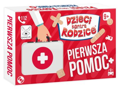 Gra Dzieci kontra Rodzice Pierwsza Pomoc. Wydawca: Kangur. SmakLiter.pl Opakowanie Gra Dzieci kontra Rodzice Pierwsza Pomoc