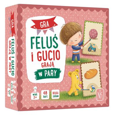 Gra Feluś i Gucio grają w pary. Autor: Justyna Kesler. SmakLiter.pl Okładka książki Gra Feluś i Gucio grają w pary