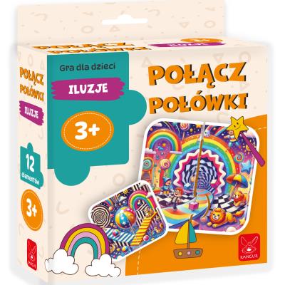 Gra Połącz Połówki Iluzje. Wydawca: Kangur. SmakLiter.pl Opakowanie Gra Połącz Połówki Iluzje