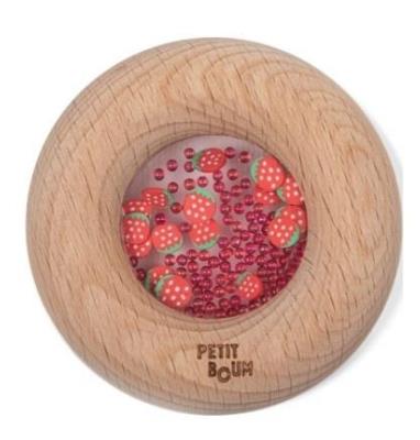 Opakowanie Grzechotka drewniana sensoryczna truskawka