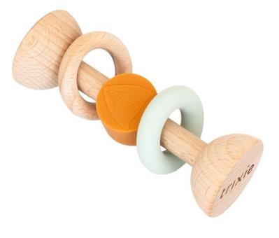 Opakowanie Grzechotka drewniana silikonowa Lis