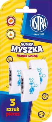 Opakowanie Gumka myszka 3szt ASTRA