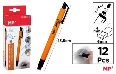 Opakowanie Gumka w długopisie Click pomarańcz korpus (12szt)