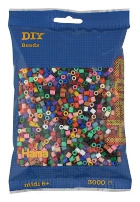 Opakowanie Hama Midi Koraliki w woreczku 3000 pastelowe