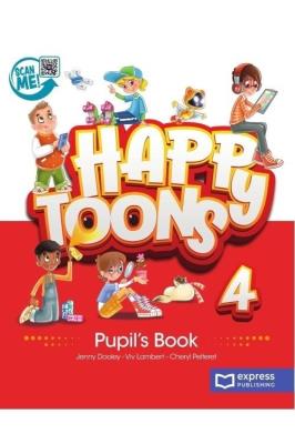 Okładka książki Happy Toons 4 edycja międzyna. PB + DigiBook (kod)