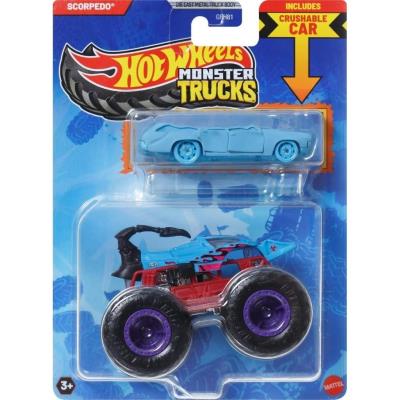 Opakowanie Hot Wheels Monster Trucks Pojazd 1:64 + auto JCG30