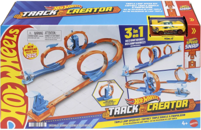 Hot Wheels Track Creator Tor Trzy Pętle. Wydawca: Mattel. SmakLiter.pl Opakowanie Hot Wheels Track Creator Tor Trzy Pętle