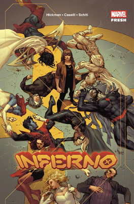 Inferno. Autor: Jonathan Hickman, Schiti Valerio, Caselli Stefano. SmakLiter.pl Okładka książki Inferno