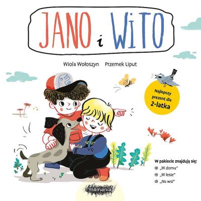 Jano i Wito W mieście / W lesie / Na wsi. Autor: Wiola Wołoszyn. SmakLiter.pl Okładka książki Jano i Wito W mieście / W lesie / Na wsi