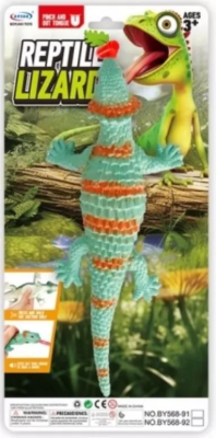 Jaszczurka z wyciąganym językiem 27cm. Wydawca: Merkpol. SmakLiter.pl Opakowanie Jaszczurka z wyciąganym językiem 27cm