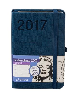 Opakowanie Kalendarz 2017 kieszonkowy z gumką A6 Popart granatowy