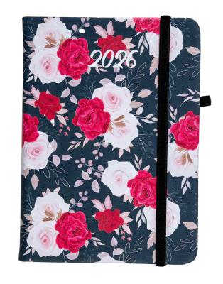 Kalendarz 2025 A6 tyg. Flamenco czerwone kwiaty. Wydawca: ELEFANT. SmakLiter.pl Opakowanie Kalendarz 2025 A6 tyg. Flamenco czerwone kwiaty