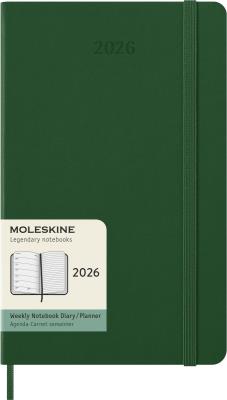 Opakowanie Kalendarz 2026 12M Moleskine L tygodniowy twarda oprawa Myrtle green  13x21cm