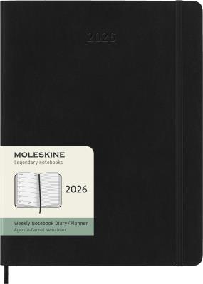 Opakowanie Kalendarz 2026 12M Moleskine XL tygodniowy miękka oprawa czarny 19x25cm