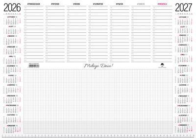 Opakowanie Kalendarz 2026/2027 niuwar z przezroczystą listwą