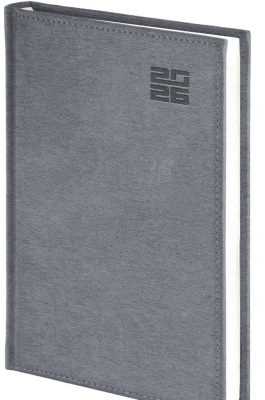 Kalendarz 2026 A4 dzienny Aluminium srebrny. Wydawca: Wokół nas. SmakLiter.pl Opakowanie Kalendarz 2026 A4 dzienny Aluminium srebrny