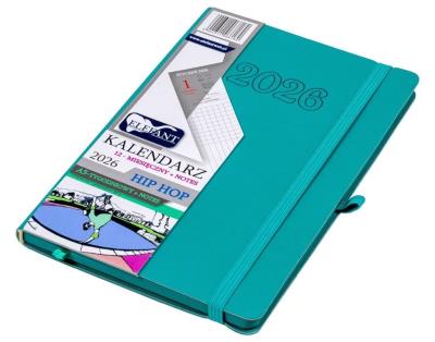 Opakowanie Kalendarz 2026 A5 12M + notes Hip hop turkusowy