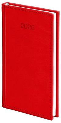 Kalendarz 2026 A6 tygodniowy Vivella czerwony. Wydawca: Wokół nas. SmakLiter.pl Opakowanie Kalendarz 2026 A6 tygodniowy Vivella czerwony