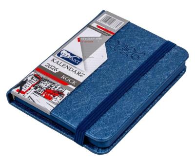 Kalendarz 2026 A7 tyg Rock szafirowy. Wydawca: ELEFANT. SmakLiter.pl Opakowanie Kalendarz 2026 A7 tyg Rock szafirowy