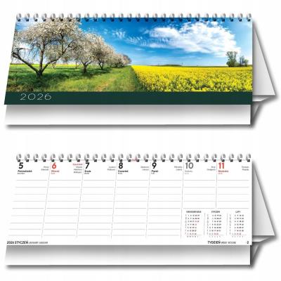 Kalendarz 2026 biurkowy poziomy. Wydawca: Evena. SmakLiter.pl Opakowanie Kalendarz 2026 biurkowy poziomy