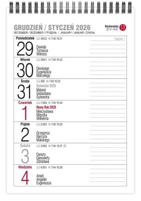 Opakowanie Kalendarz 2026 biurkowy tygodniawy pionowy MIX