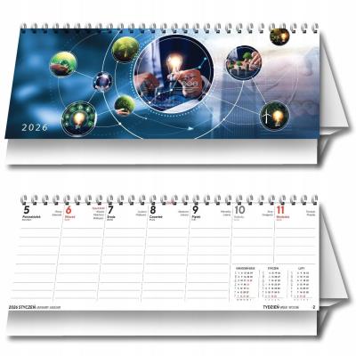 Kalendarz 2026 biurkowy tygodniowy poziomy. Wydawca: Evena. SmakLiter.pl Opakowanie Kalendarz 2026 biurkowy tygodniowy poziomy