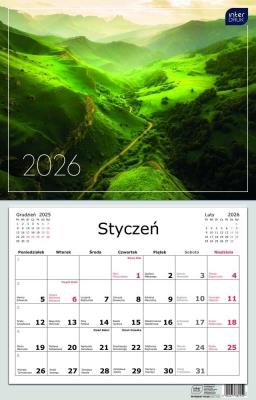 Opakowanie Kalendarz 2026 jednodzielny 32x50cm Widoki