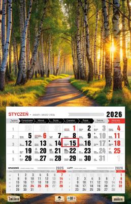 Kalendarz 2026 jednodzielny 3XL las. Wydawca: Pan Kalendarzyk. SmakLiter.pl Opakowanie Kalendarz 2026 jednodzielny 3XL las