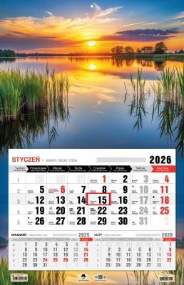 Kalendarz 2026 jednodzielny 3XL Mazury. Wydawca: Pan Kalendarzyk. SmakLiter.pl Opakowanie Kalendarz 2026 jednodzielny 3XL Mazury