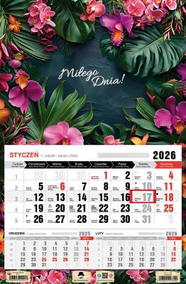 Kalendarz 2026 jednodzielny glamour. Wydawca: Pan Kalendarzyk. SmakLiter.pl Opakowanie Kalendarz 2026 jednodzielny glamour