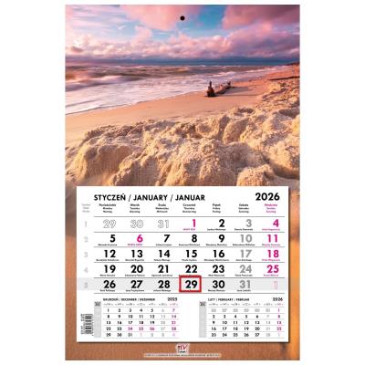 Opakowanie Kalendarz 2026 jednodzielny główka płaska Bałtyk