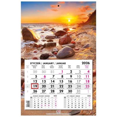 Opakowanie Kalendarz 2026 jednodzielny główka płaska Bałtyk