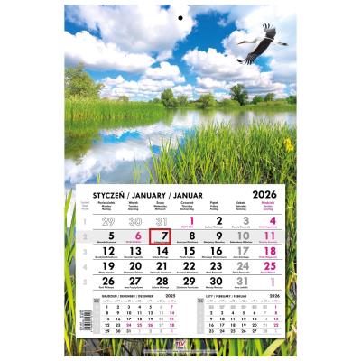 Opakowanie Kalendarz 2026 jednodzielny główka płaska Mazury