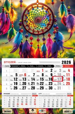 Kalendarz 2026 jednodzielny łapacz snów. Wydawca: Pan Kalendarzyk. SmakLiter.pl Opakowanie Kalendarz 2026 jednodzielny łapacz snów
