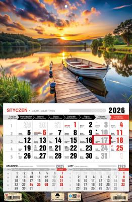 Kalendarz 2026 jednodzielny mazury. Wydawca: Pan Kalendarzyk. SmakLiter.pl Opakowanie Kalendarz 2026 jednodzielny mazury
