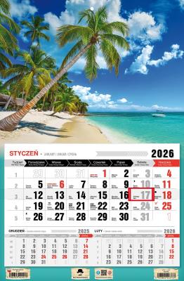 Kalendarz 2026 jednodzielny tropiki. Wydawca: Pan Kalendarzyk. SmakLiter.pl Opakowanie Kalendarz 2026 jednodzielny tropiki