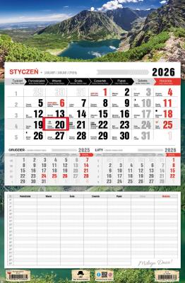 Kalendarz 2026 jednodzielny z planem zajęć Tatry. Wydawca: Pan Kalendarzyk. SmakLiter.pl Opakowanie Kalendarz 2026 jednodzielny z planem zajęć Tatry
