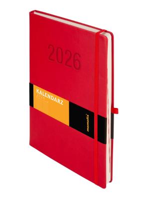 Okładka książki Kalendarz 2026 Memofix A4 DNS czerwony