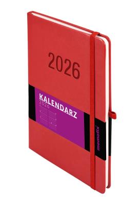 Okładka książki Kalendarz 2026 Memofix B5 TDW czerwony